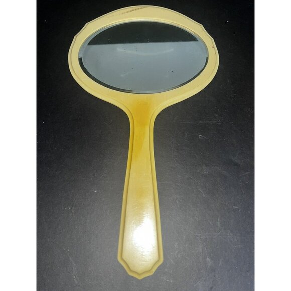1950s Celluloid Vanity Set Hand Mirror Hair Comb No Missing Teeth Large - Picture 7 of 9